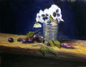 Pansy and Tin oil on canvas panel